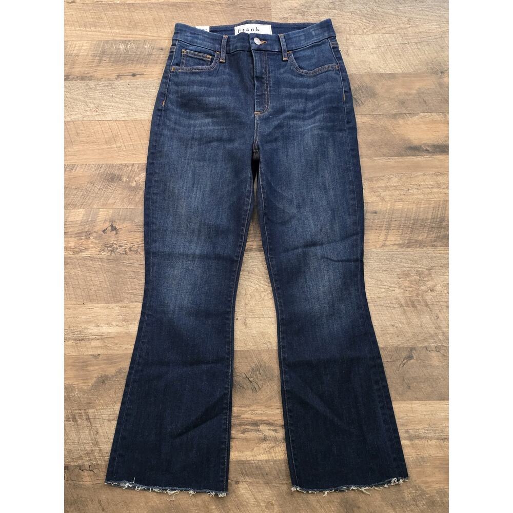 Frank & Eileen Flannigan High Rise Flare Jeans Raw Hem Women's 27 Coastal Chic